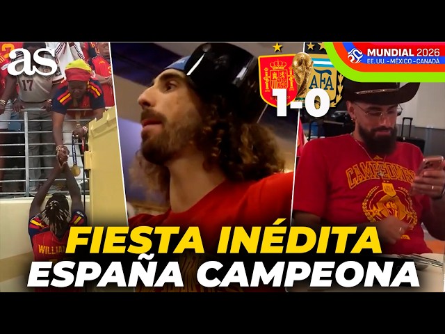 Desde dentro: vídeos oficiales de la FIESTA del VESTUARIO de ESPAÑA tras ser CAMPEONES DEL MUNDO