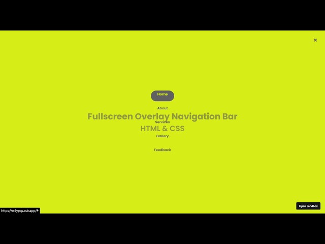 Fullscreen Overlay Navigation Bar | HTML CSS Tutorial