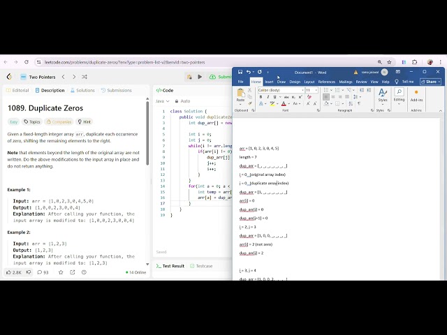 Leetcode 1089| Duplicate Zeros