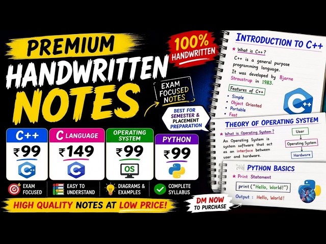 🔥 LIVE NOW | Handwritten E-Books & Study Notes 📚 | Limited Time Offer