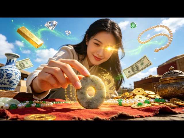 💥打雜小妹覺醒黃金雙瞳右眼透視左眼鑑價！廢料切天價翡翠地攤撿百萬古玉，蒙眼選石封神逆襲成掌局天下的億萬女王！ #短劇 #drama #黃金雙瞳 #賭石逆襲 #億萬女王