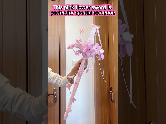 Turn Simple Pipe Cleaner Into Elegant Peach Flower Sword 🌸 Step by Step Tutorial for Someone Special