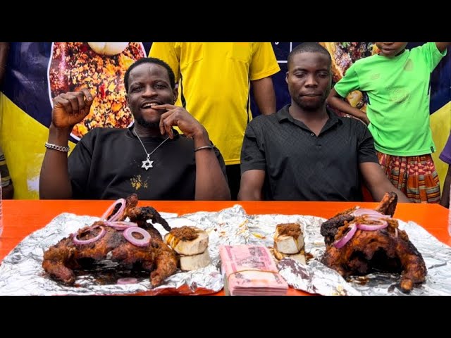 EATING COMPETITION FIRST PERSON TO FINISH FULL SMOKED CHICKEN WIN 100,000