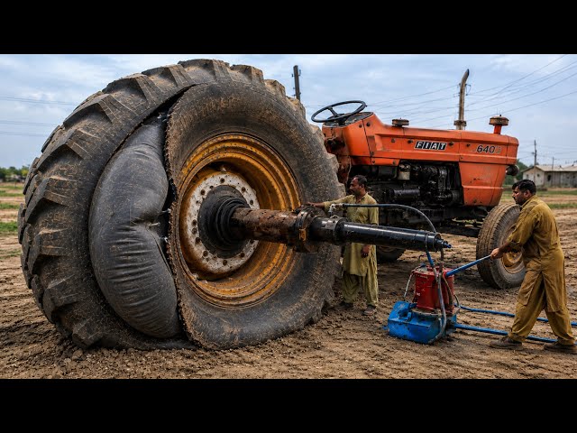 Impossible Tractor Tire Repair by Pakistani Mechanic! 😱