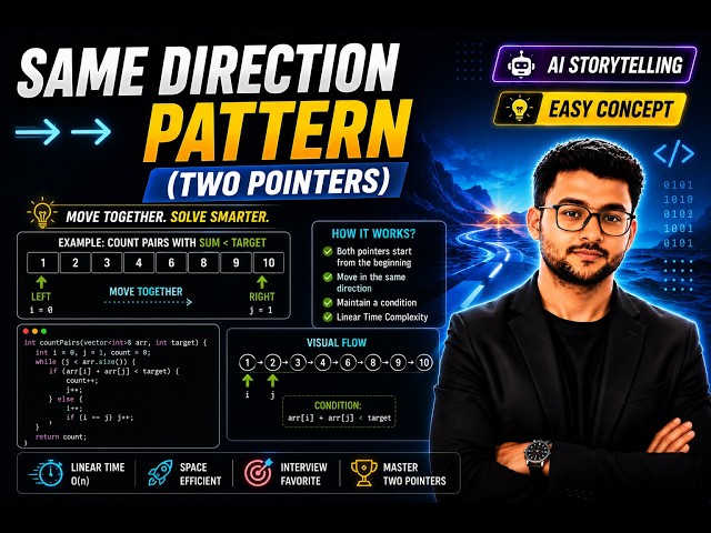 Two Pointers: Same Direction Pattern | Solve in O(n) Time