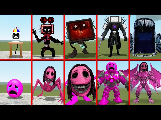 SIZE COMPARISION ALL MR COMPUTER SPRUNKI FAMILY VS ALL LOVITY FROM MINECRAFT PHASE 1 - 10 in GMod!