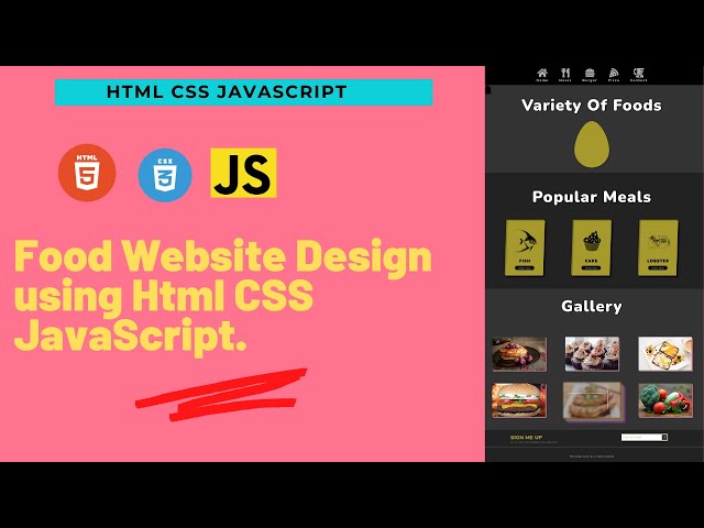 Simple restaurant/food website design using html CSS and JavaScript with GitHub source code tutorial