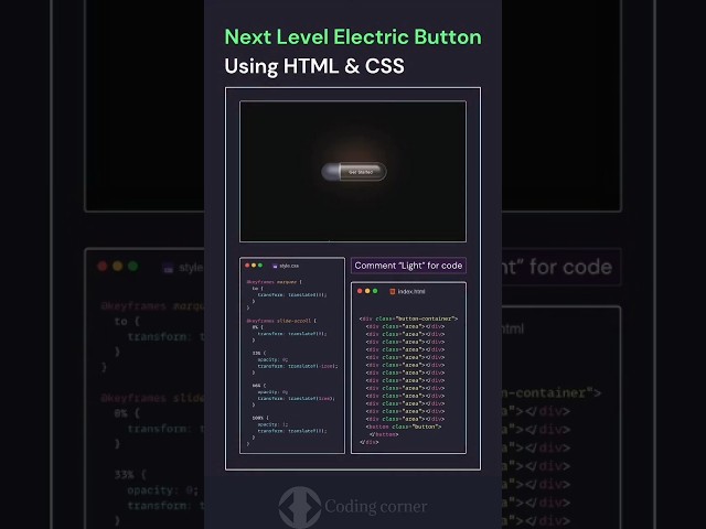 electric button next level using HTML CSS JavaScript #coding #bca #programming #viral #shorts