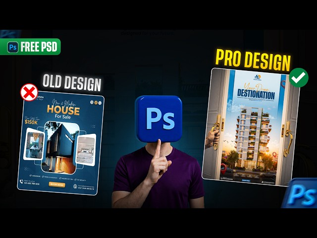 Create Stunning Real Estate Ad Design (Full Tutorial + Free Assets) | Photoshop Beginner to Pro
