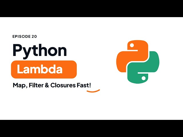Python Lambda Functions & Higher-Order Methods (Map, Filter, Sorted) | Python Tutorial #20