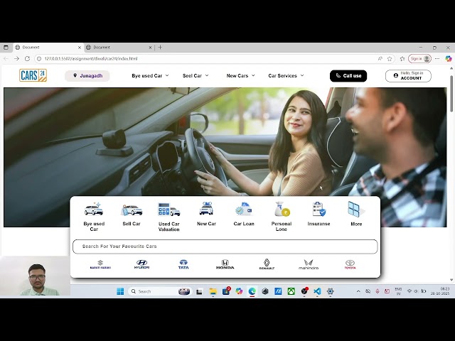 CARS24 Clone Website Using HTML CSS & JavaScript