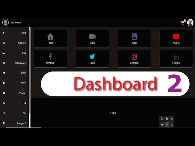 how to create a dashboard with html and css