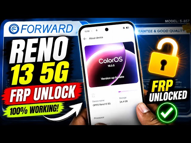 Oppo Reno 13 5G (CPH2689) FRP Unlock & Google Account Bypass | 100% Working Method!