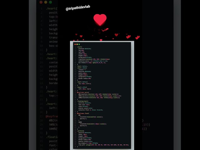 ❤️ HEART ANIMATION That FOLLOWS YOUR CURSOR! #viral #tripathidevlab #javascript #2026 #100daysofcode