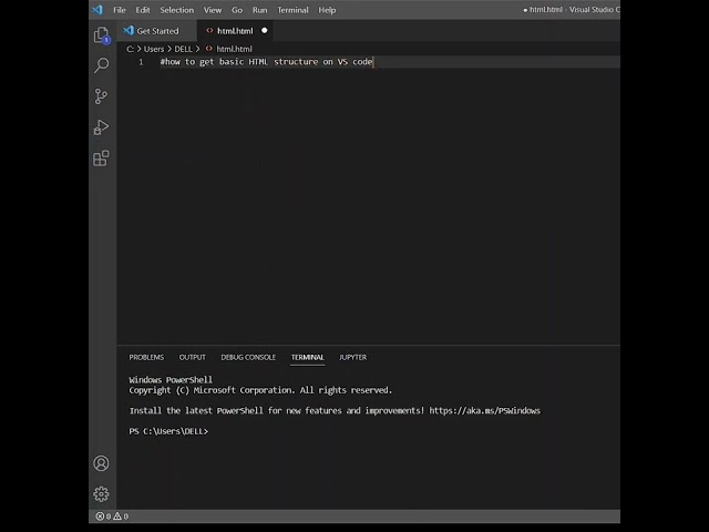 How to get basic HTML structure on VS code easily?#vscode