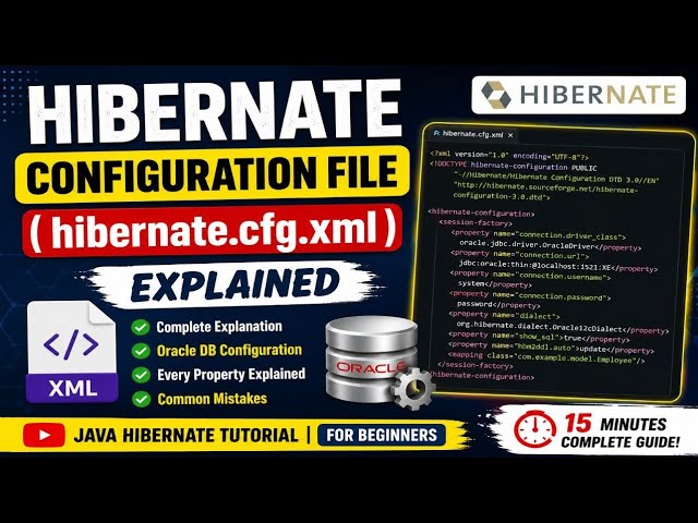 Hibernate Configuration File (hibernate.cfg.xml) Explained | Java Hibernate for Beginners