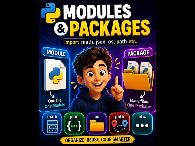 Python Modules and Packages Explained | import math, json, os | Python Tutorial for Beginners