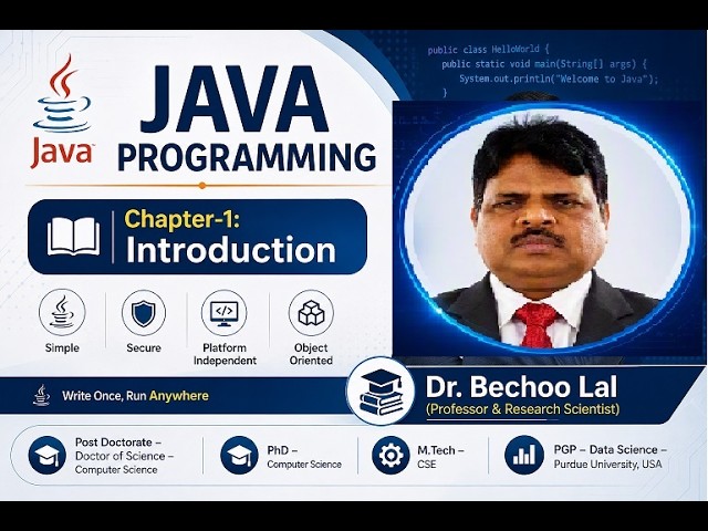 Chapter 1 – Introduction to Java Programming | Dr Bechoo Lal