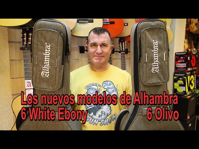 These are the NEW ALHAMBRA guitars: 6 White Ebony and 6 Olive