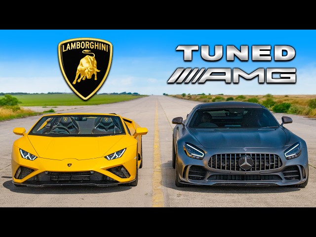 Tuned AMG GTR v Lamborghini Huracan: DRAG RACE