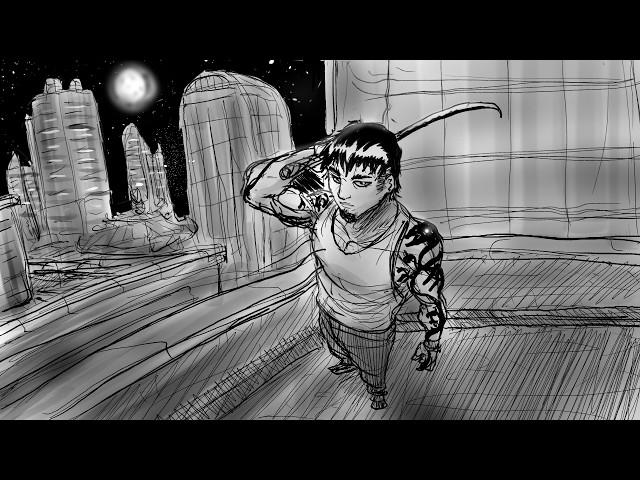 How to Draw a Sword-Wielding Warrior in a Futuristic City