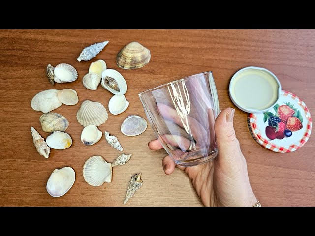 🐚🌊 A fairytale-like idea using an old glass and seashells! 