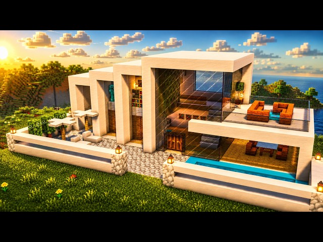How to Build Easy Modern House in Mineacraft | Tutorial 🏠