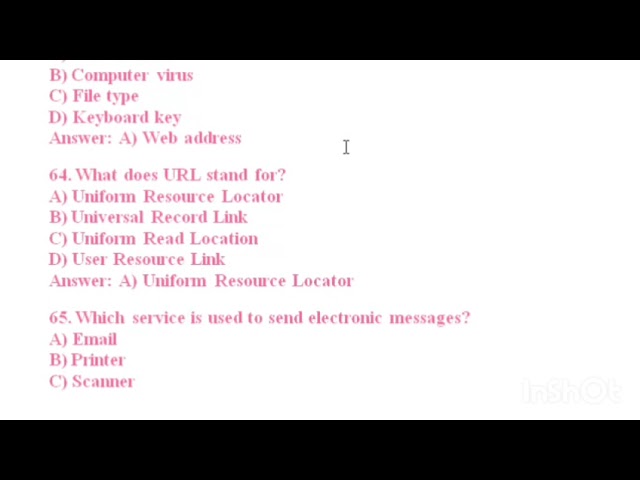 Computer MCQS 51 to 100/Important Repeated MCQs for All Exams