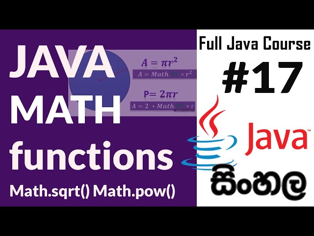 How to use Math functions in Java  with Examples | Java Sinhala | Part 17