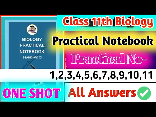 Class 11th Biology Practical Notebook || Practical no 1 to 11 All Answers | ONE SHOT | 11th bio prac