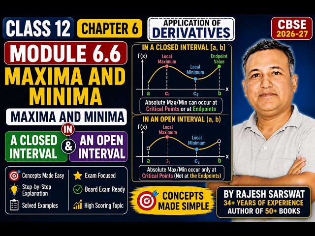 Class 12 Maths | AOD-6 | Maxima and Minima in Closed and Open Intervals
