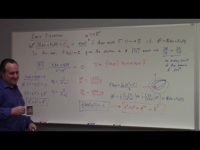 Differential Equations: L3: exact equations, geometry and simple connectedness,  1-23-26