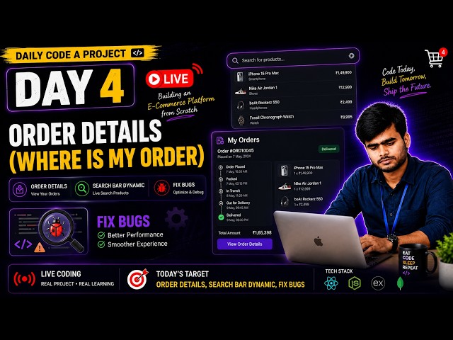 Day 4 Of Daily Code| Building A Ecommerce Plateform @upskillwithrahul