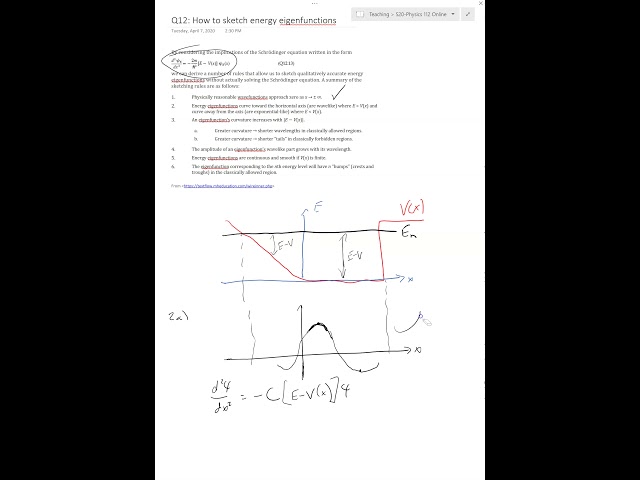 Q12 How to Sketch Energy Eigenfunctions
