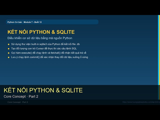 Module 7 - Buổi 12: Cơ Sở Dữ Liệu SQLite Với Python | Học Lập Trình Python