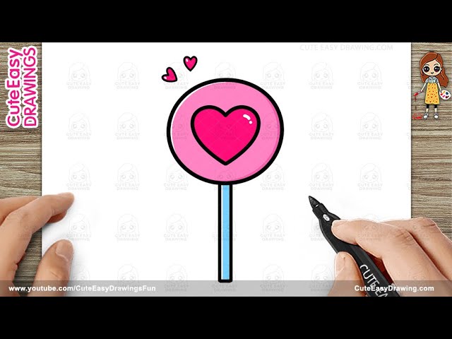 How to Draw a Cute Easy Lollipop for Kids Step by Step