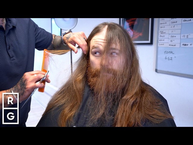CRAZY Hair & Beard Transformation! His Girlfriend Had NEVER Seen Him with SHORT Hair
