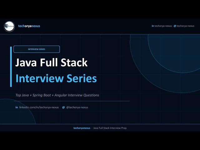 Java Full stack interview Series - part 2