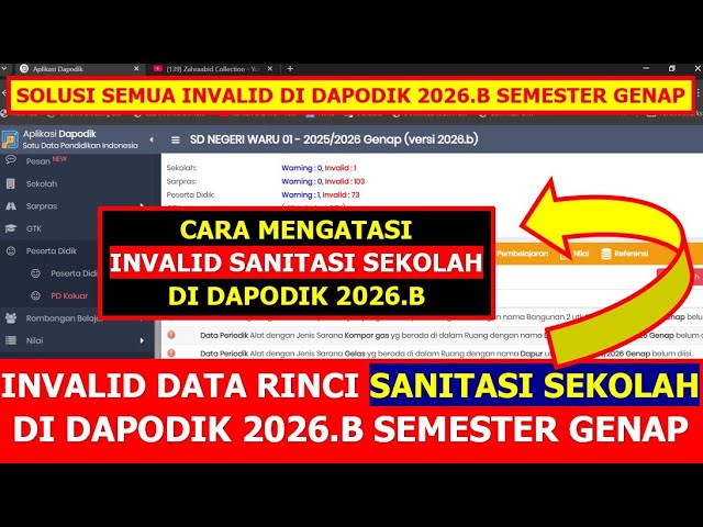 SOLUTION TO INVALID DETAILED SCHOOL SANITATION DATA IN DAPODIK 2026.B EVEN SEMESTER