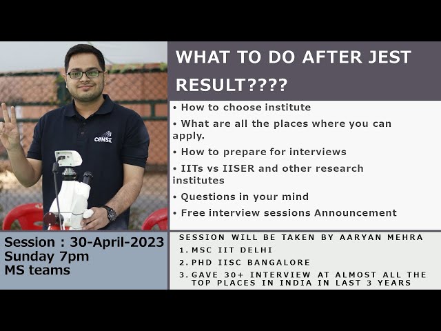 What to do after Jest Results| Interviews| PhD and Int. PhD