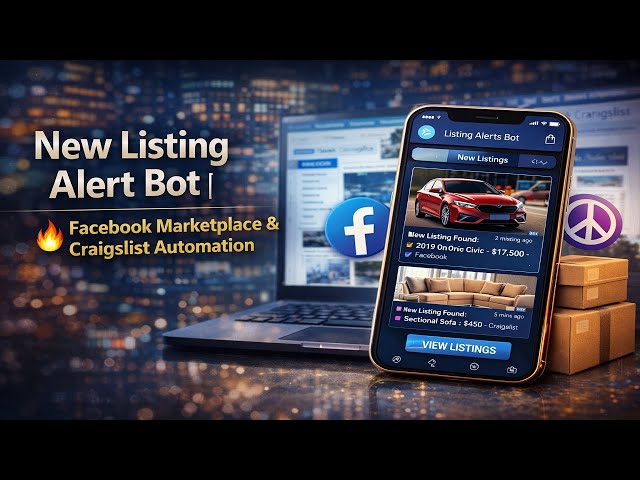 New Listing Alert Bot | 🔥 Facebook Marketplace & Craigslist Automation