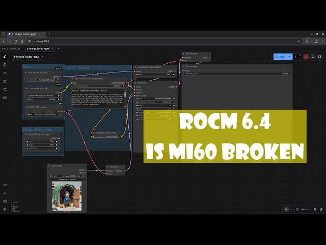 ComfyUI on AMD MI60 Fedora 43 vs Fedora 42 ROCm 6.4 vs 6.3 Real World Test