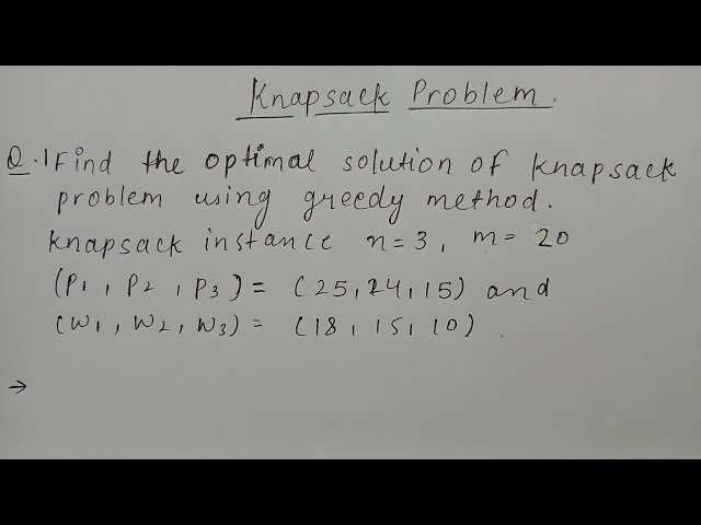 Knapsack Problem using Greedy Method | Optimal Solution | ADA | [Hindi] explain with example