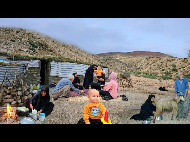 Real Nomadic Life in Iran | Cloudy Mountains, Traditional Cooking & Family Reunion