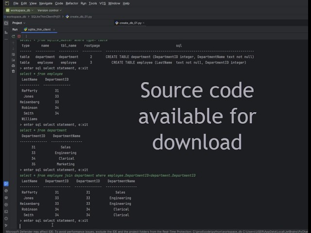 SQLite Thin Client + Python + Prototype Project 01