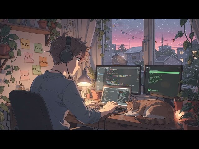 lofi jazz coding radio 🎷 smooth beats to code & study to ~ foggy midnight coding