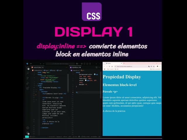 🌟📢🚀CURSO CSS GRATIS💰💰Descubre la PROPIEDAD DISPLAY en CSS   💎#CSSDisplay, #CSSinline, #CSSblocklevel