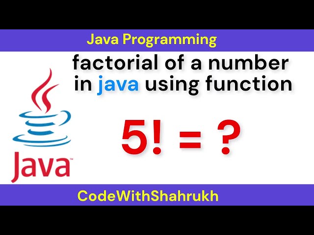 factorial of a number in java using function. #java