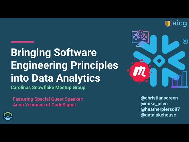 Bringing Software Engineering Principles into Data Analytics