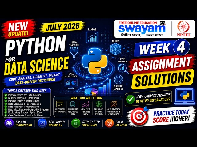 Python for Data Science Week 4 Assignment Answers 2026 | NPTEL July 2026 | NPTEL Assignment